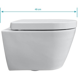 Duravit ME by Starck & Tellkamp Premium 7100 Wand-WC-SET WC ohne Spülrand, mit Zubehör weiß, mit WonderGliss