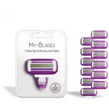 My-Blades Rasierklingen kompatibel mit Gillette Venus, Plastikneutral Swirl und Smooth, 12 Ersatzklingen Damen mit 4-fach Klinge