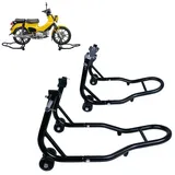 Froadp Einstellbar Montageständer aus Stahl Motorrad Ständer Set Tragbare Montageständer für Vorne & Hinten Motorrad Montagehilfe Set Motorradheber für Reparatur Wartung und Montage, Schwarz