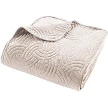 Douceur d'intérieur Tagesdecke, gesteppt (220 x 240 cm) und 2 Kissenbezüge (60 x 60 cm), Natur, einfarbiger Samt