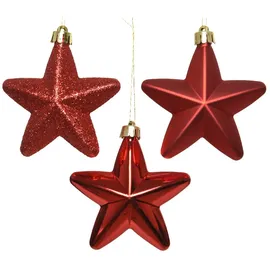 MARELIDA Christbaumschmuck Weihnachtsbaumschmuck bruchfest rot 6St.