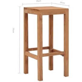 vidaXL Barhocker 2 Stk. Massivholz Teak