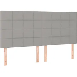vidaXL Boxspringbett mit Matratze & LED Hellgrau 160x200 cm Stoff