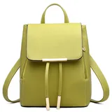 DORRISO Damen Rucksäcke PU Leder Handtasche Schultertaschen Schulter Tasche Tourismus Beiläufig Reise Outdoor wasserdichte Schule Großer Kapazität Rucksack Grün