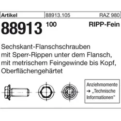 Sechskantschrauben mit Sperrrippen, Kl. 100 M16 x 70 S