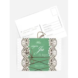 Antwortkarten Hochzeit selbst gestalten mit Spruch und Fotos im Onlinedesigner bei Meine-Kartenmanufaktur.de