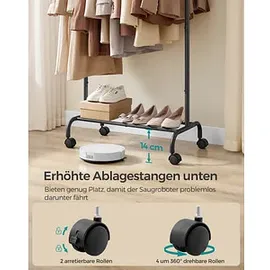 Songmics Rollgarderobe schwarz Metall 83,0 - 120,0 x 156,0 cm