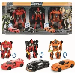 TOI TOYS 30134A ROBOFORCES Verwandlungs Roboter, 3 Stück