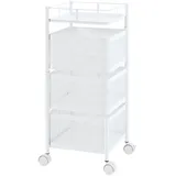 [en.casa] Rollwagen Sunndal mit 3 Ebenen 64,5x27x27cm Weiß