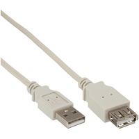 InLine USB 2.0 Verlängerung, Stecker / Buchse, Typ-A, beige,