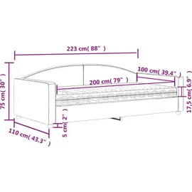 vidaXL Tagesbett 100 x 200 cm Hellgrau
