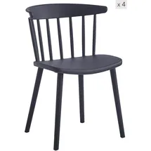 Möbel Kraft Esszimmerstuhl Kunststoff schwarz 4er Set