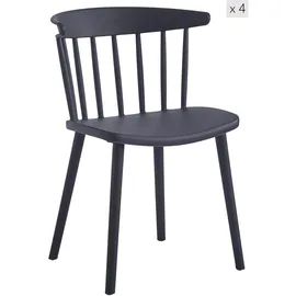 Möbel Kraft Esszimmerstuhl Kunststoff schwarz 4er Set