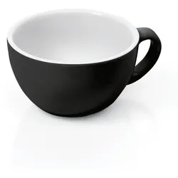 6x Cappuccino Tasse Obertasse Italia 200 ml schwarz, Porzellan
