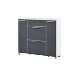 Höffner Schuhschrank ¦ grau ¦ Maße (cm): B: 121 H: 108 T: 31