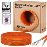 HB-Digital CAT 7 Kabel Duplex Netzwerk Kabel S/FTP AWG23 LSZH orange