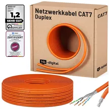 HB-Digital CAT 7 Kabel Duplex Netzwerk Kabel S/FTP AWG23 LSZH orange