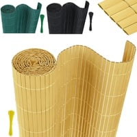 XMTECH PVC Sichtschutzmatte Sichtschutzzaun Wetterfest 120 * 500cm Bambus Sichtschutz Zaun PVC Zaun Windschutz für Garten, Balkon & Terrasse