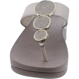 FitFlop Halo Bead-Circle Metallic Toe-Post Sandals Metallic Light Beige, 40 EU