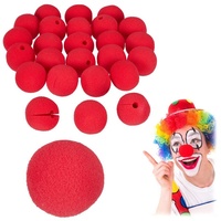 relaxdays Clown-Kostüm Clownsnasen rot 25er Set rot