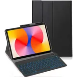 YHFZR Tastatur Hülle für iPad mini (A17 Pro) 2024, [QWERTY Layout] Slim Hülle mit 7 Farben Beleuchtung Kabellose Tastatur mit Schützhülle für iPad mini (A17 Pro 2024, 7. Generation) 8,3 Zoll, Schwarz