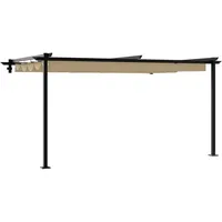 VidaXL Wandmontierter Pavillon Taupe 3 x 4 m Stahl