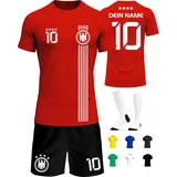 Deutschland Trikot Kinder Herren Damen WM 2026 Fussball Geschenke Jungen Coole Sachen für Jungs Fußball Trainingsanzug Tshirt EM Shirt geschenk junge 10 jahre Fußballtrikot Mädchen Set IIIII20Fo7IIIII - 134