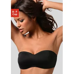 T-Shirt-BH LASCANA, Damen, Gr. 100, Cup F, schwarz, Microtouch, Obermaterial: 85% Polyamid, 15% Elasthan, Basic, BHs BH Bügel-BH Trägerlose-BH T-Shirt-BH Bandeau-BH, ohne Schale mit abnehmbaren Trägern, Basic Dessous