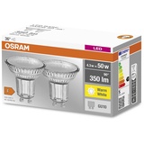 Osram LED-Reflektorlampe PAR16, 4.3W, Warm Weiß, nicht dimmbar, GU10, 2-pack