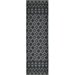Läufer MY HOME "Juliane Outdoor" Gr. 11, grau, B:67cm H:12mm L:230cm, Kunstfaser, Teppiche, Hoch-Tief-Struktur, Boho, Outdoor geeignet