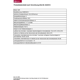 Neff D46ED22X1 Flachschirmhaube 60 cm silbermetallic