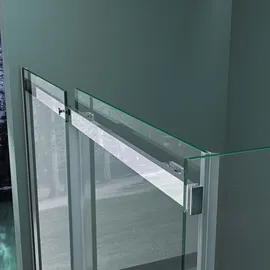 mai & mai Ravenna18 Eckdusche mit Schiebetür 90 x 140 cm silber Sicherheitsglas Duschwanne