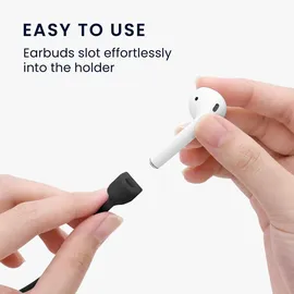 kwmobile Magnetisches Kopfhörer Halteband für Apple Airpods 1 2 3 / Airpods Pro 2 Zubehör / Headphones Anti Lost Gurt zum Joggen / 80cm Kopfhörer Halterung - Schwarz