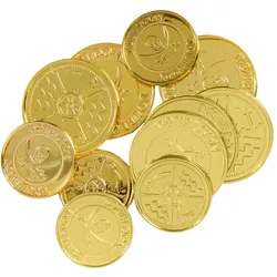 12 Goldmünzen Piratenschatz Set für Kinder - OS