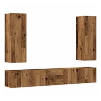VidaXL 5-tlg. TV-Schrank-Set Wandmontage Altholz-Optik Holzwerkstoff