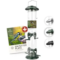 Futtersäule für Samen, Körner & Kerne 38cm, Grün inkl. Ratgeber