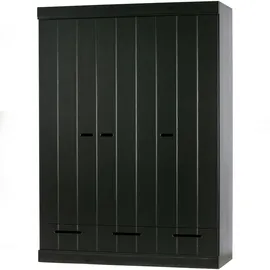 Woood Garderobenschrank Connect 140 x 195 x 53 cm Schwarz