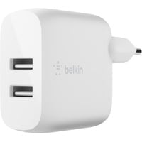 Belkin BoostCharge Dual USB-A Netzladegerät 24W weiß (WCB002vfWH)