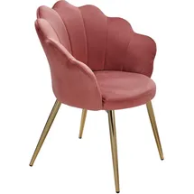 MID.YOU Armlehnstuhl, rosa Textil, konisch, 47.5x80x53 cm, Esszimmer, Stühle, Esszimmerstühle, Armlehnenstühle