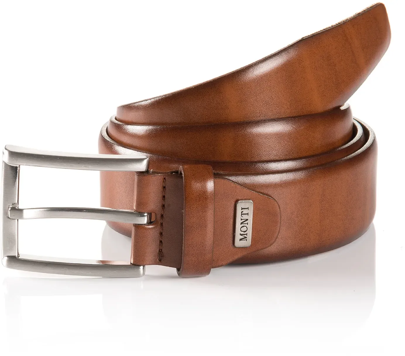 Synthetikgürtel MONTI, Herren, Gr. 80, braun (hellbraun), Materialmix, unifarben, festlich, Gürtel, Klassisch-Business, kürzbar, bis Gr. 150 cm