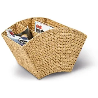 Neustanlo Zeitungsständer | 4-Fächer-Design aus Wasserhyazinthe | natürliche Eleganz | perfekte Ordnung für Magazine & Zeitungen