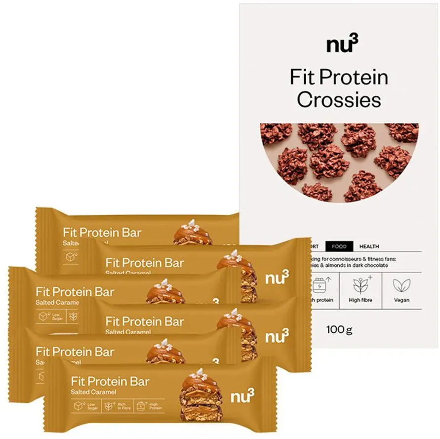 nu3 Fit Protein Bar, Salted Caramel + Protein Crossies