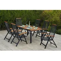 Merxx »Tilos« 7-tlg., klappbar, Aluminium/Akazie -
