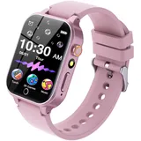 2023 Upgrade Kinder Smartwatch,26 Spiele Smartwatch Kinder für Jungen Mädchen Geschenke,Smartwatch für Kinder mit Musik Video HD Kamera Schrittzähler Taschenlampe und Bildschirmschutz (Rosa)