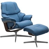 Stressless Stressless® Relaxsessel »Reno«, mit Cross Base, Größe S, M & L, Holzakzent Wenge, blau