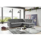die planbar Ecksofa DIE PLANBAR "MP-IN20016 L-Form mit Federkern-Polsterung", grau, B:242cm H:87cm T:116cm, 100% Polyester, Sofas, Ecksofa, wahlweise mit Kopfstützen und Bettfunktion, mit Federkern-Polsterung