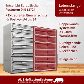AL Briefkastensysteme 21er Premium Edelstahl Briefkastenanlage Silber