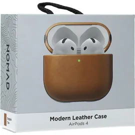 Nomad Nomad, Airpods 4 Hülle Modern Leather stoßfest, Hellbraun | Braun