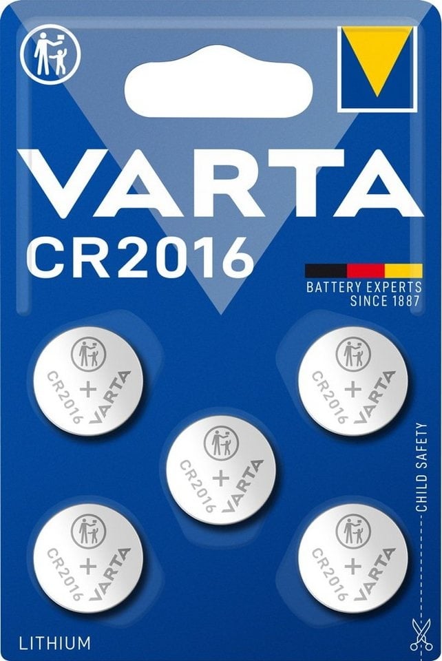 VARTA 5 Varta 6016 Professional CR 2016 Lithium Knopfzelleim 5er Blister Knopfzelle