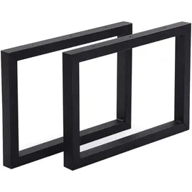 [en.casa] Tischgestell-Set, Schwarz Metall, 50x35x4 cm, Esszimmer, Tische, Esstische, Tischsysteme, Tischgestell